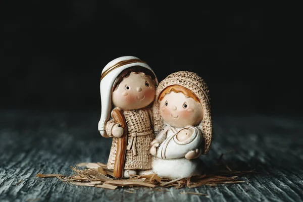 Pěkné Vyobrazení Svaté Rodiny Svatého Josefa Panny Marie Dětským Ježíšem — Stock fotografie