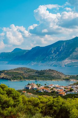 a birds eye view over Palaia Epidavros, in the Aegean sea, Greece