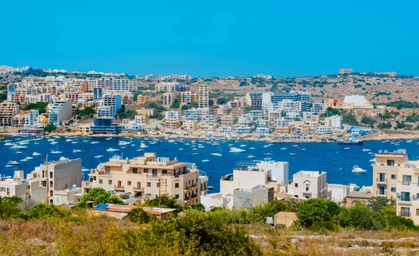 View Pauls Bay Malta Also Known San Pawl Bahar Maltese — Foto de Stock