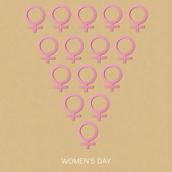 Some Pink Female Gender Symbols Arranged Forming Triangle Text Womens — Φωτογραφία Αρχείου