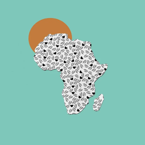 Silhouette Africa Cut Out Black White Patterned Paper Front Brown — Stock Photo, Image