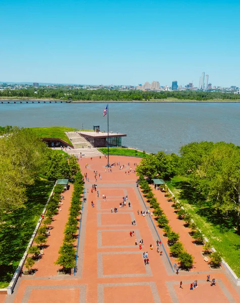 New York May 2023 Aerial View Liberty Island Seen Statue — 스톡 사진