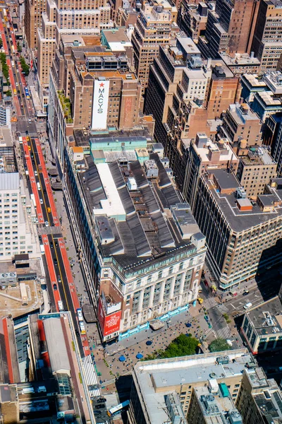 2023年5月16日アメリカ合衆国ニューヨーク市 エンパイアステートビルから見た有名な歴史的Macysデパートの空中ビュー — ストック写真