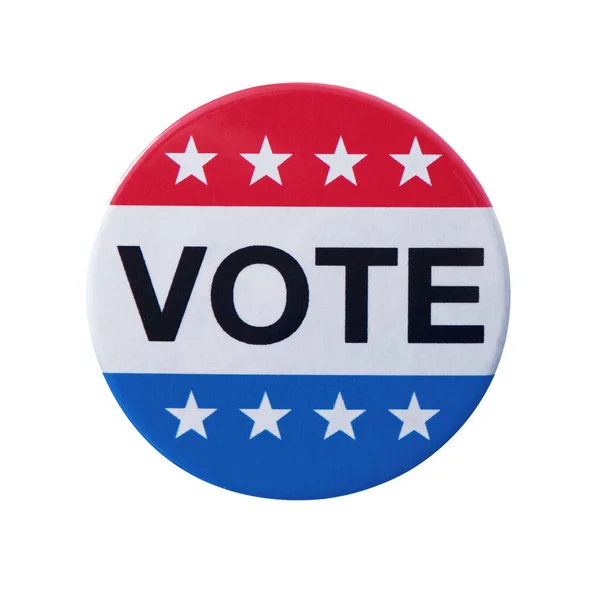 白色背景的美国选举的投票徽章 — 图库照片