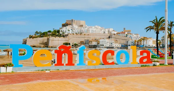 Peniscola Spain September 2023 View Colorful Sign Name City Norte — Stock Photo, Image