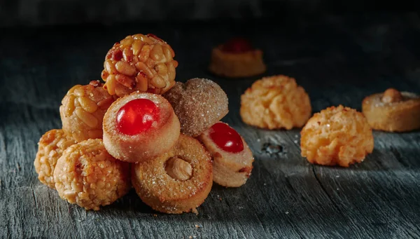 Ein Stapel Verschiedener Paneele Eine Für Katalonien Spanien Typische Süßigkeit — Stockfoto