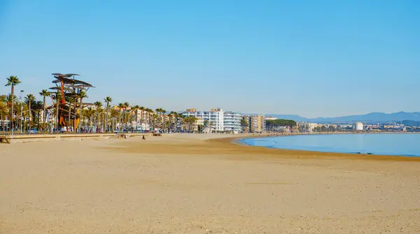 Vilaseca Španělsko Prosince 2023 Pohled Pláž Pineda Její Promenádu Španělské — Stock fotografie