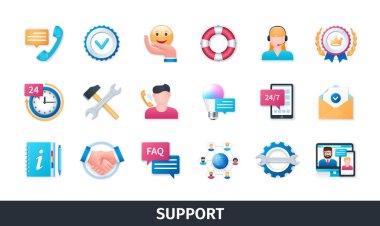 3d vektör simgesini destekle. Bakım, müşteriler, yardım, e-posta, destek, müşteri, faq, bilgi, yardım, tavsiye, geri bildirim. 3B biçiminde gerçekçi nesneler