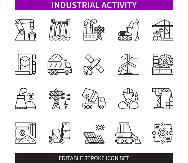 Línea Editable Conjunto Iconos Del Esquema Del Hotel Automatización Central — Vector de stock