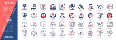 İkonun nasıl ayarlandığını biliyorsun. Bilgi, Kuram, Uygulama, Nitelikler, Atölye, Fırsatlar, Uzmanlık, Yenilik. Duotone rengi katı ve düzenlenebilir dış hat simgeleri