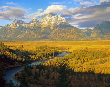 Grand teton ve snake river, wyoming