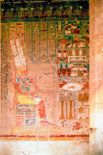 Τοιχογραφία Στο Ναό Της Χατσεπσούτ Αίγυπτος — Φωτογραφία Αρχείου
