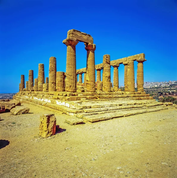 Chrám Juno Agrigentu Sicílie — Stock fotografie