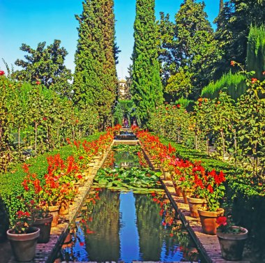 Generalife Gardens  in Alhambra, Spain clipart