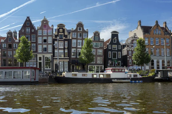 Amsterdam Paesi Bassi Agosto 2022 Famoso Paesaggio Urbano Con Barca — Foto Stock