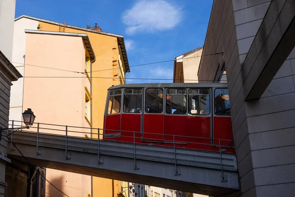 Famoso Funicular Cidade Lyon França — Fotografia de Stock