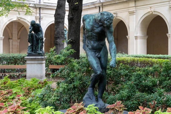 Hermosa Escultura Bronce Hombre Desnudo Hecha Por Famoso Auguste Rodin —  Fotos de Stock