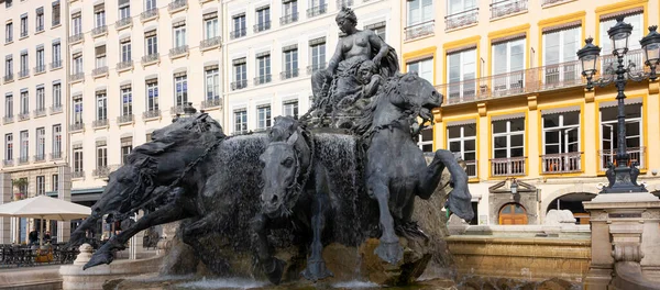 Beroemde Fontaine Des Terreaux Lyon Frankrijk — Stockfoto
