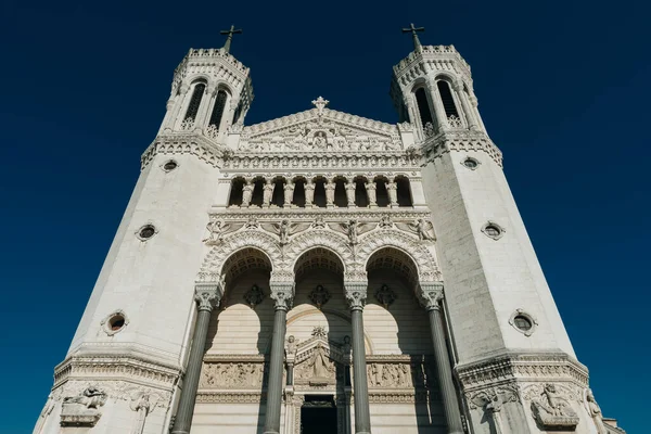 Uitzicht Beroemde Notre Dame Fourviere Basiliek Lyon Frankrijk — Stockfoto