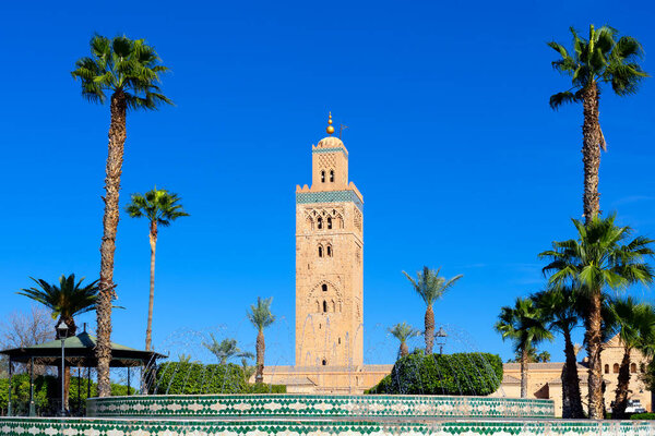 fountaine in front of the Koutoubia mosque in Marrakech, Morocco
