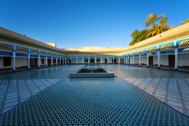 MARRAKECH, Fas - 23 ARALIK 2022: Marakeş, Fas 'taki ünlü Bahia Sarayı. 