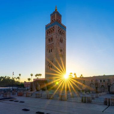 Koutoubia mosque at sunrise, Marrakech, Morocco