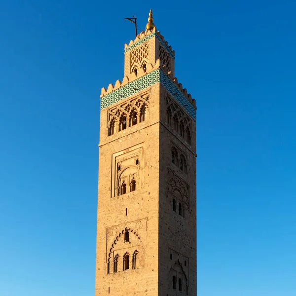 Vertical View Koutoubia Mosque Marrakech Morocco Fotos De Bancos De Imagens Sem Royalties
