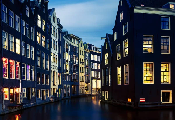 View of Amsterdam at night, Netherlands