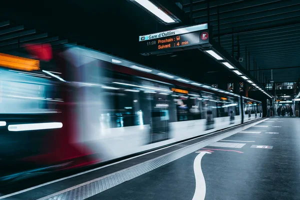 Lyon Şehrindeki Metro Istasyonu Fransa Avrupa — Stok fotoğraf