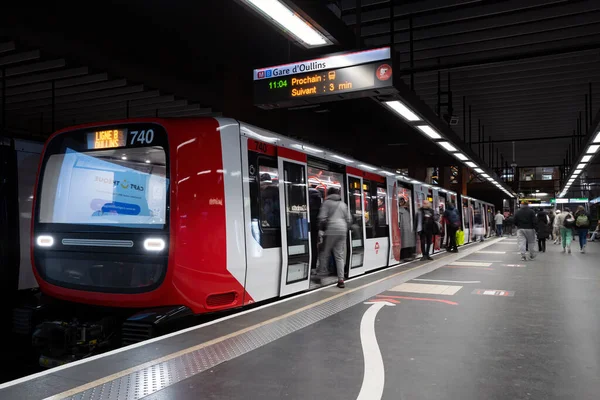 Lyon Frankrijk Maart 2023 Zicht Metrostation Lyon Frankrijk — Stockfoto