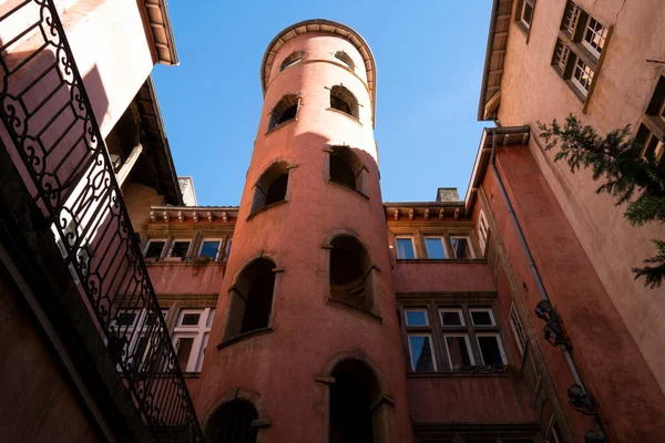 View Famous Pink Tower Building Lyon France — Stock Photo, Image