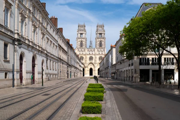 Street Cathedral Sainte Croix Orlans France — Stock Photo, Image