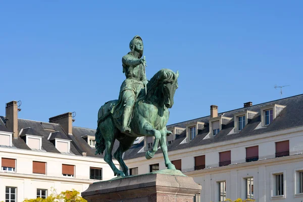 Monumento Jeanne Arc Joana Arc Place Martroi Orleans França Fotografias De Stock Royalty-Free