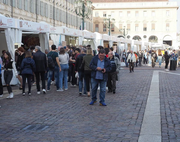 Turin Italy Circa October 2022 People Cioccolato Chocolate Fair — Stock Photo, Image