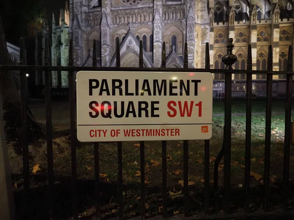 London Großbritannien Circa Oktober 2022 Parliament Square City Westminster Unterzeichnen — Stockfoto
