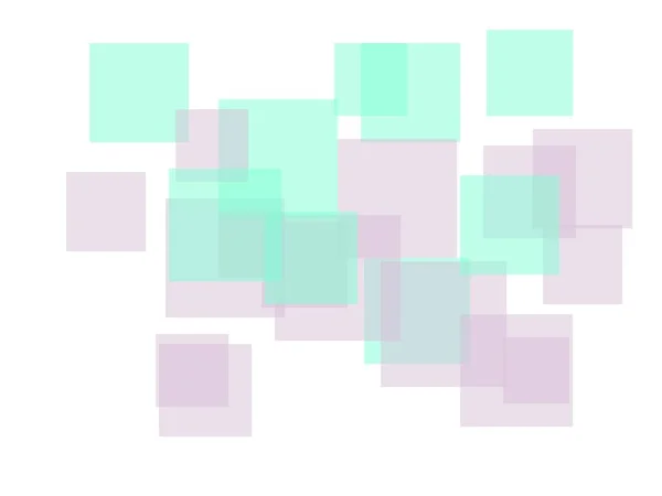 Абстрактная Минималистская Зеленая Фиолетовая Иллюстрация Квадратами Белым Фоном — стоковое фото