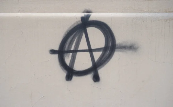 Anarchie Zeichen Wand Gesprüht — Stockfoto