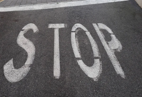 Regulatory Signs Stop Traffic Sign Tarmac —  Fotos de Stock