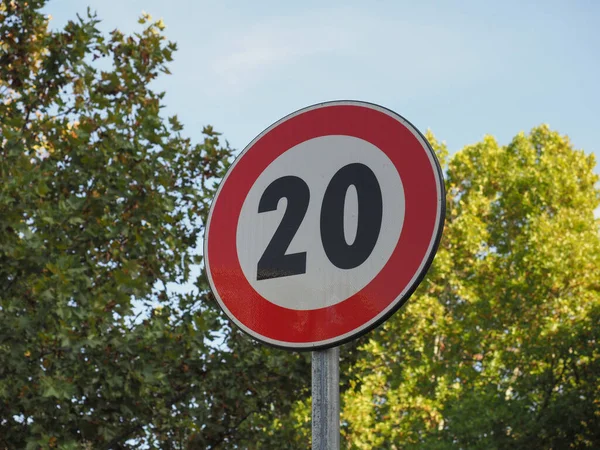 Reglerande Tecken Maximum Speed Limit Trafik Skylt — Stockfoto