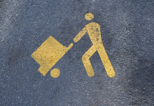 Loading Unloading Area Sign Painted Tarmac — Stock Photo, Image
