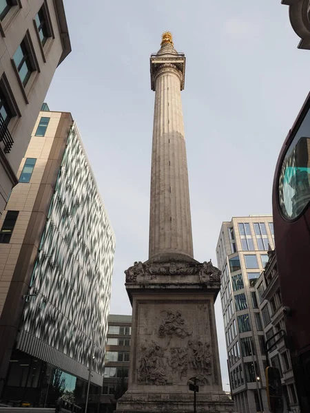Monumento Para Conmemorar Gran Incendio Londres 1666 Londres Reino Unido —  Fotos de Stock