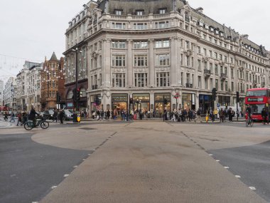 LONDON, UK - CIRCA OCTOBER 2022: People in Oxford Circus clipart