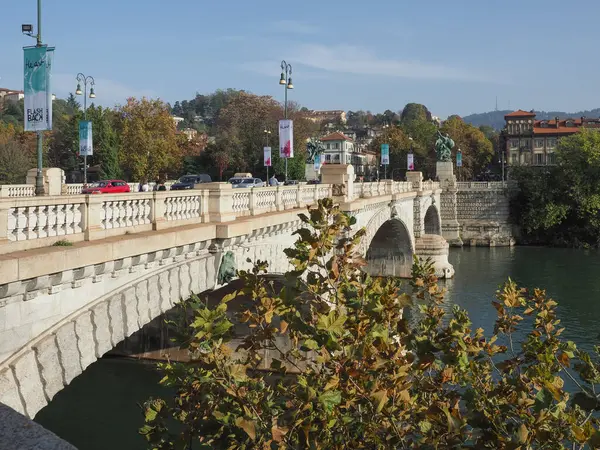 Turin Italie Circa Octobre 2022 Ponte Umberto Sur Fleuve — Photo