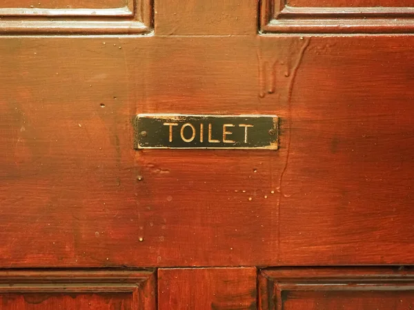 Old Toilet Sign Wooden Door — Stock Photo, Image