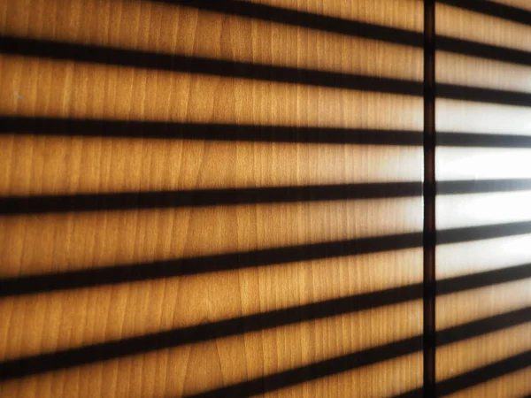 Shadows Venetian Blinds Wooden Wall Useful Background — Stock Photo, Image