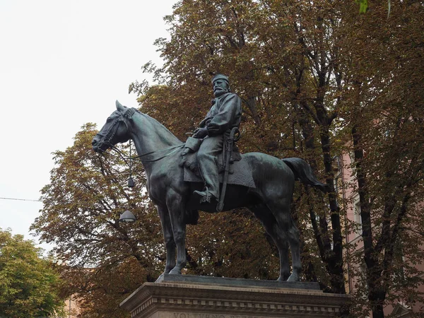 Άγαλμα Ιππικού Giuseppe Garibaldi Από Τον Γλύπτη Arnaldo Zocchi Γύρω — Φωτογραφία Αρχείου