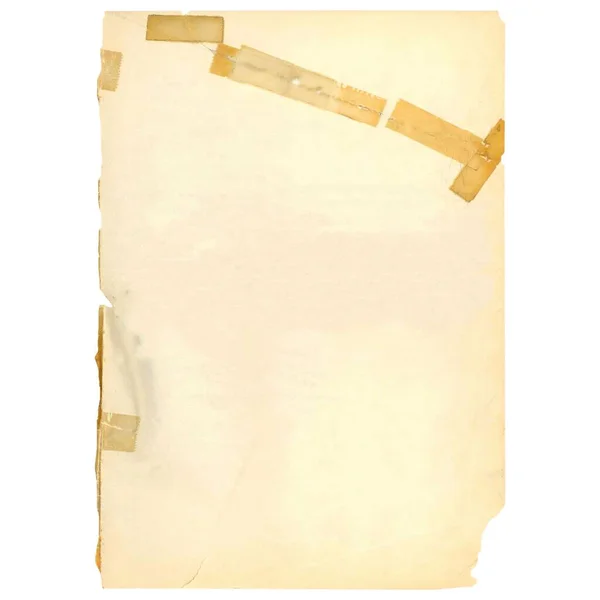 Старый Пустой Коричневый Бумажный Пергамент Копировальным Пространством Белом Фоне — стоковое фото