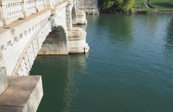 Ponte Umberto Nad Rzeką Turynie Włochy — Zdjęcie stockowe