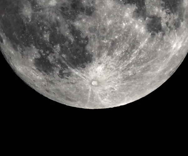 Vollmond Mit Astronomischem Teleskop Gesehen — Stockfoto