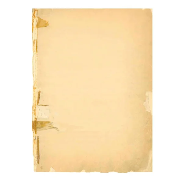 Старий Порожній Коричневий Паперовий Пергамент Простором Копіювання Ізольований Білому Тлі — стокове фото